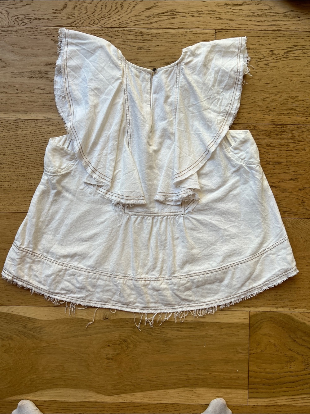 Pilcro White Ruffle Sailor Collar Top - Picture 9 of 11